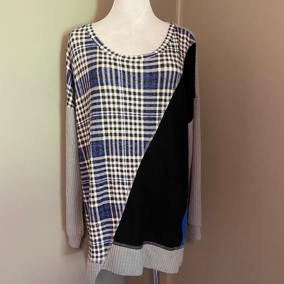 Cato Sz 14-16 Plaid and Color block Sweater - Picture 1 of 8